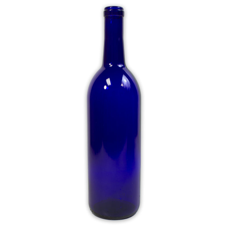 750mL Cobalt Blue Bordeaux Wine Bottle