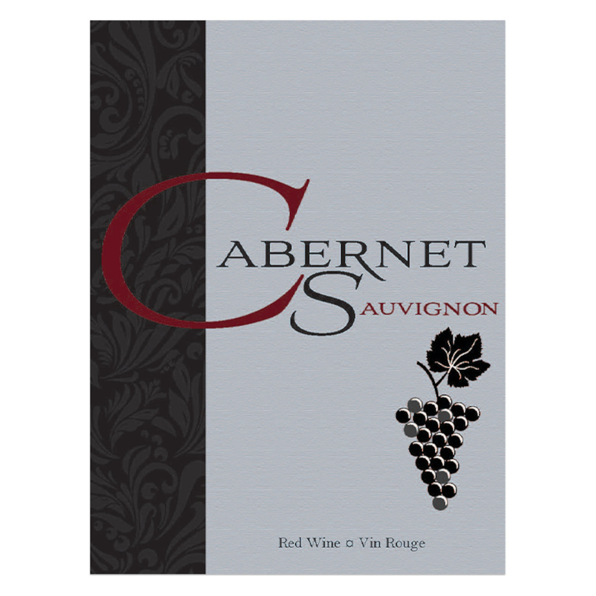 Cabernet Sauvignon Adhesive Wine Bottle Labels - 30-Pack