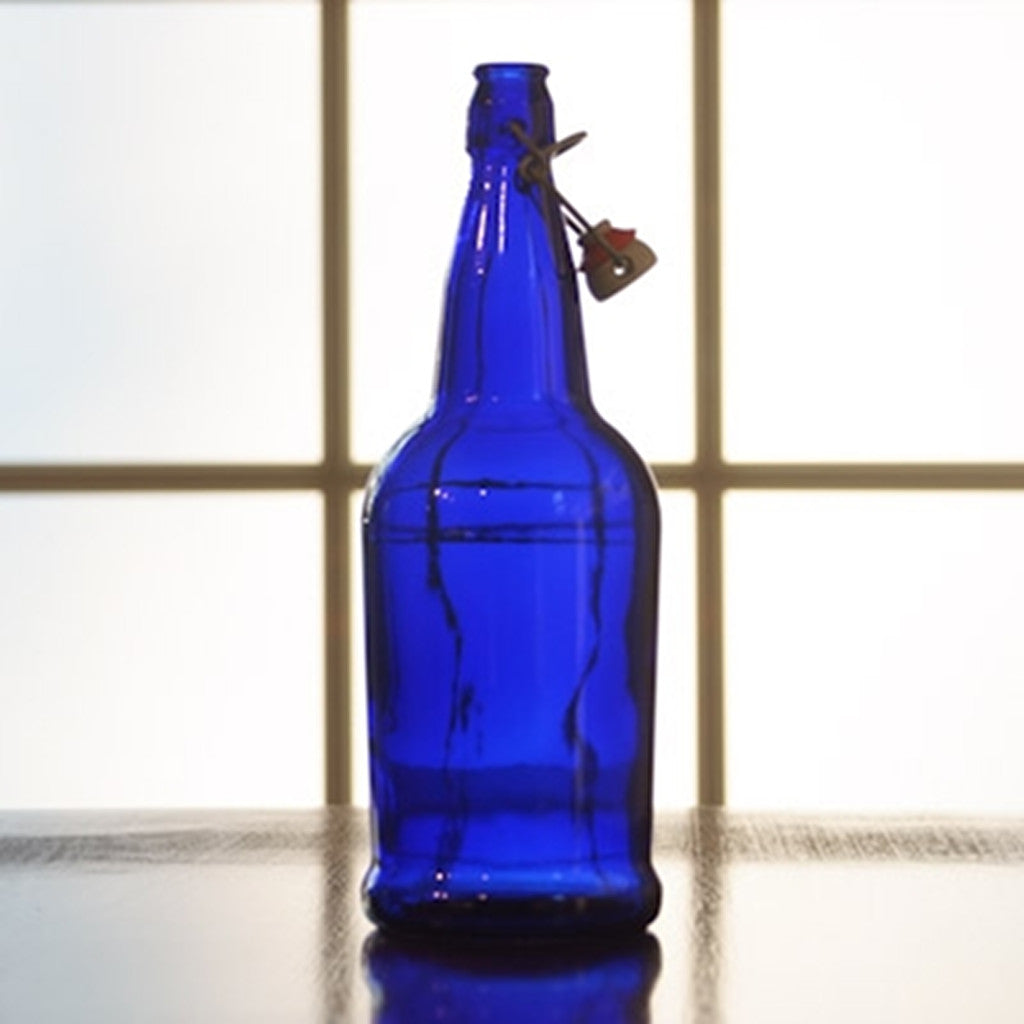 1 Liter EZ-Cap Blue Flip-Top Bottle