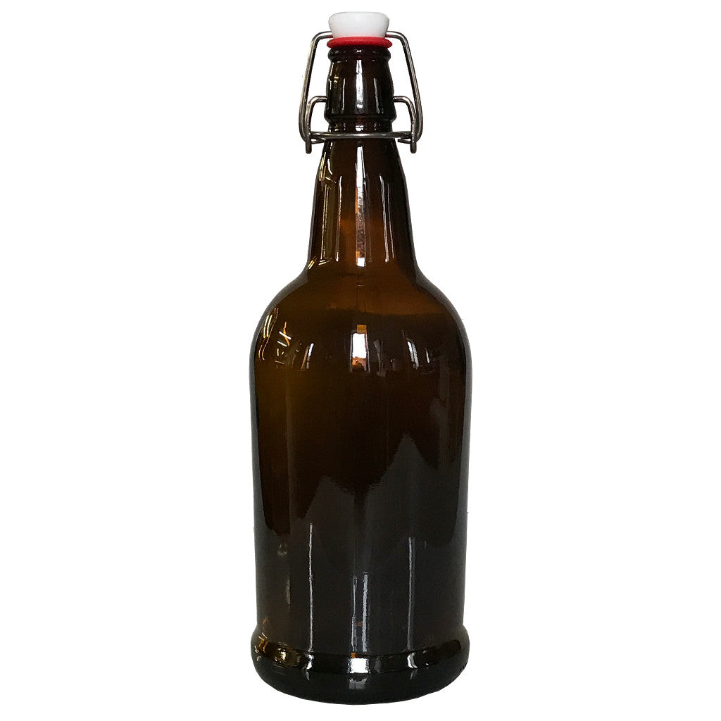 1 Liter Amber Flip-Top Bottle