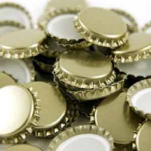 29mm Gold Bottle Caps - 100-Count