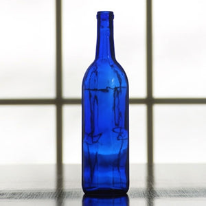 750mL Cobalt Blue Bordeaux Wine Bottle
