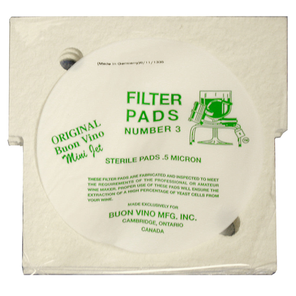 Buon Vino Mini Jet #3 Sterile Filter Pad (0.5 micron) - Pack of 3 Pads