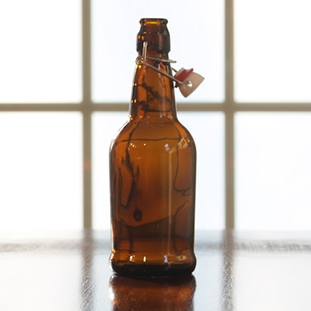 16oz Amber Flip-Top Bottle