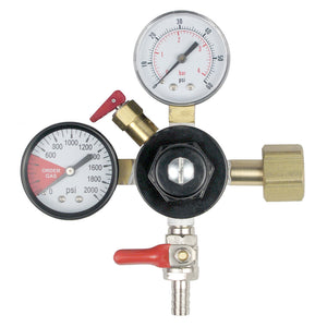 Primary Dual Gauge CO2 Regulator with 5/16in Shutoff Valve (0 - 60 PSI)