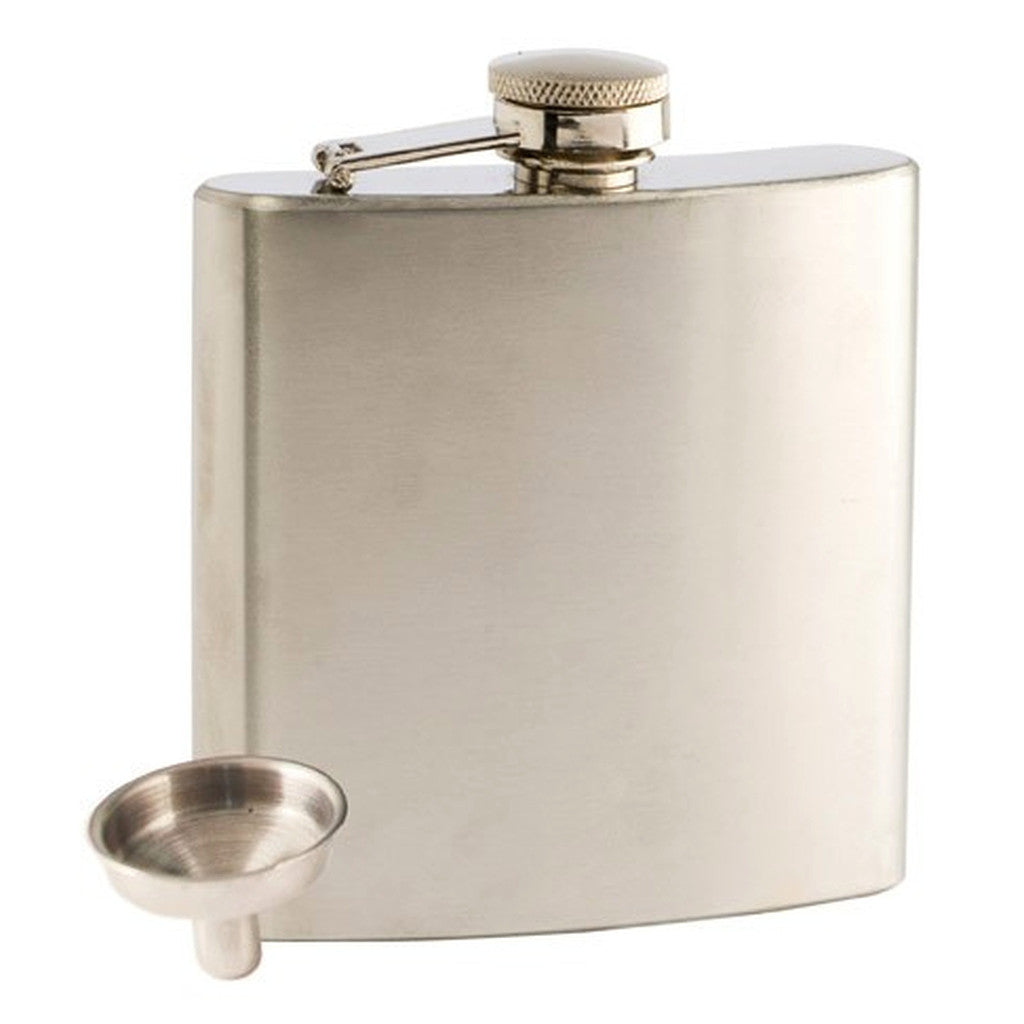 6oz Polished Stainless Steel Flask and Funnel Set