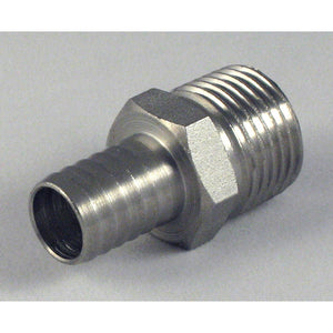 1/2in MPT x 1/2in Barbed Stainless Steel Hose Stem