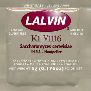 Lalvin K1-V1116 Wine Yeast, 5 grams