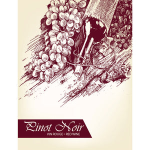 Pino Noir Adhesive Wine Bottle Labels - 30-Pack