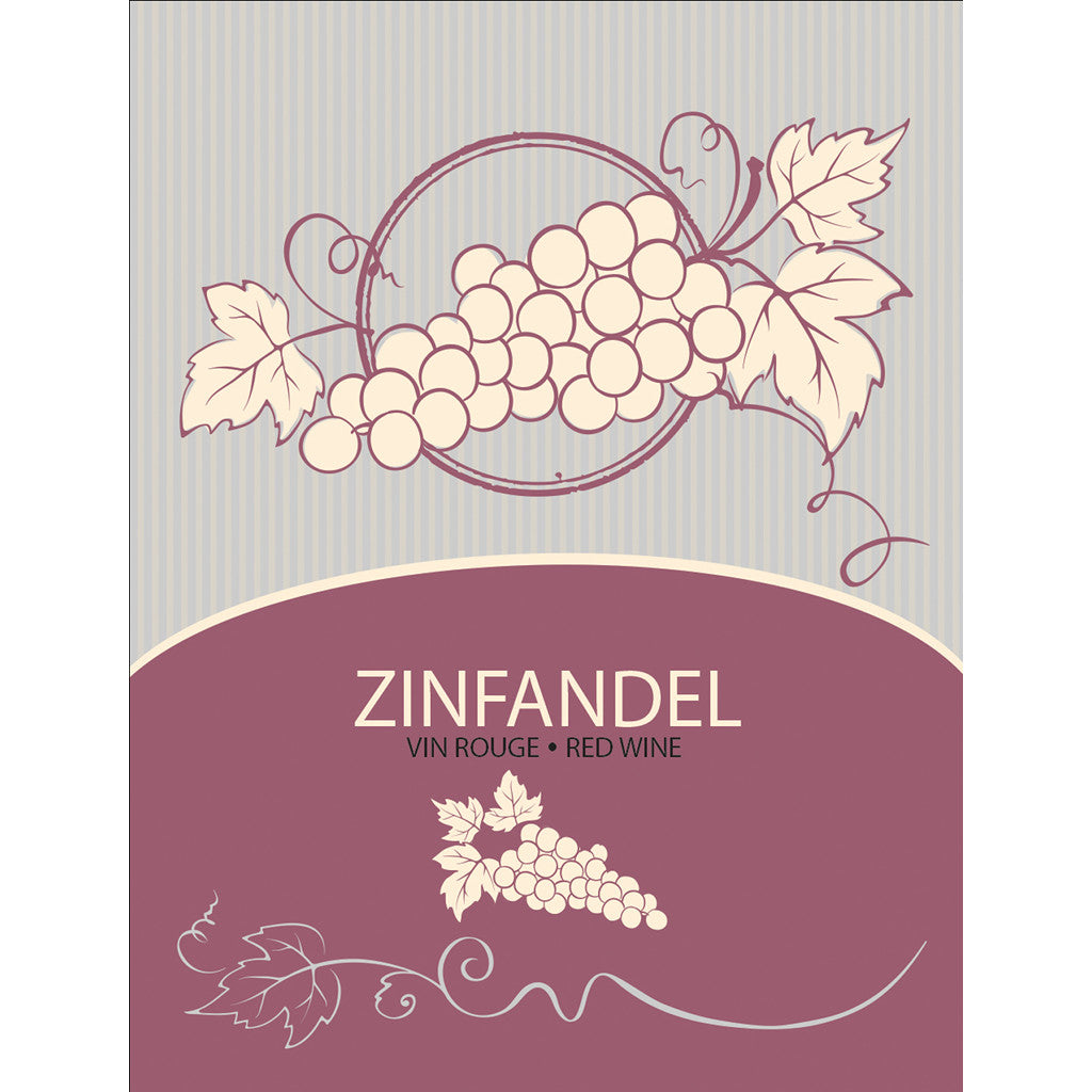 Zinfandel Wine Bottle Labels - 30-Pack
