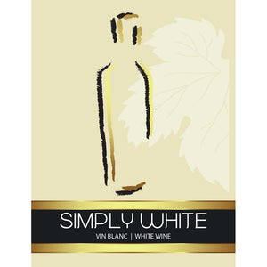 Simply White Adhesive Wine Bottle Labels - 30-Pack