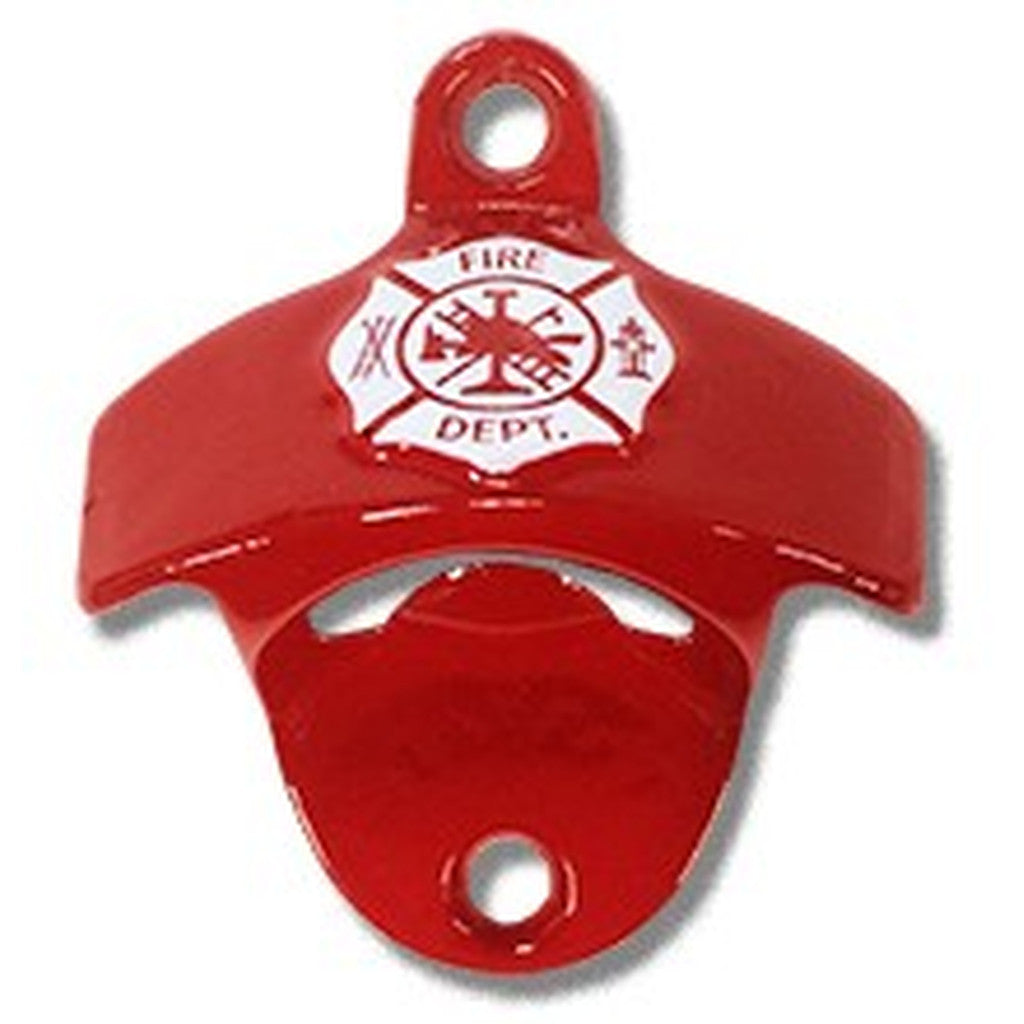 Fireman's Shield Embossed Wall Mount Bottle Opener