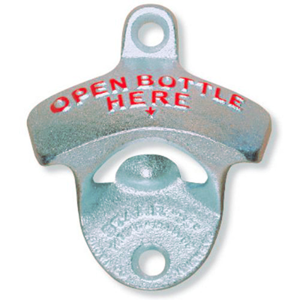'Open Bottle Here' Embossed Wall Mount Bottle Opener