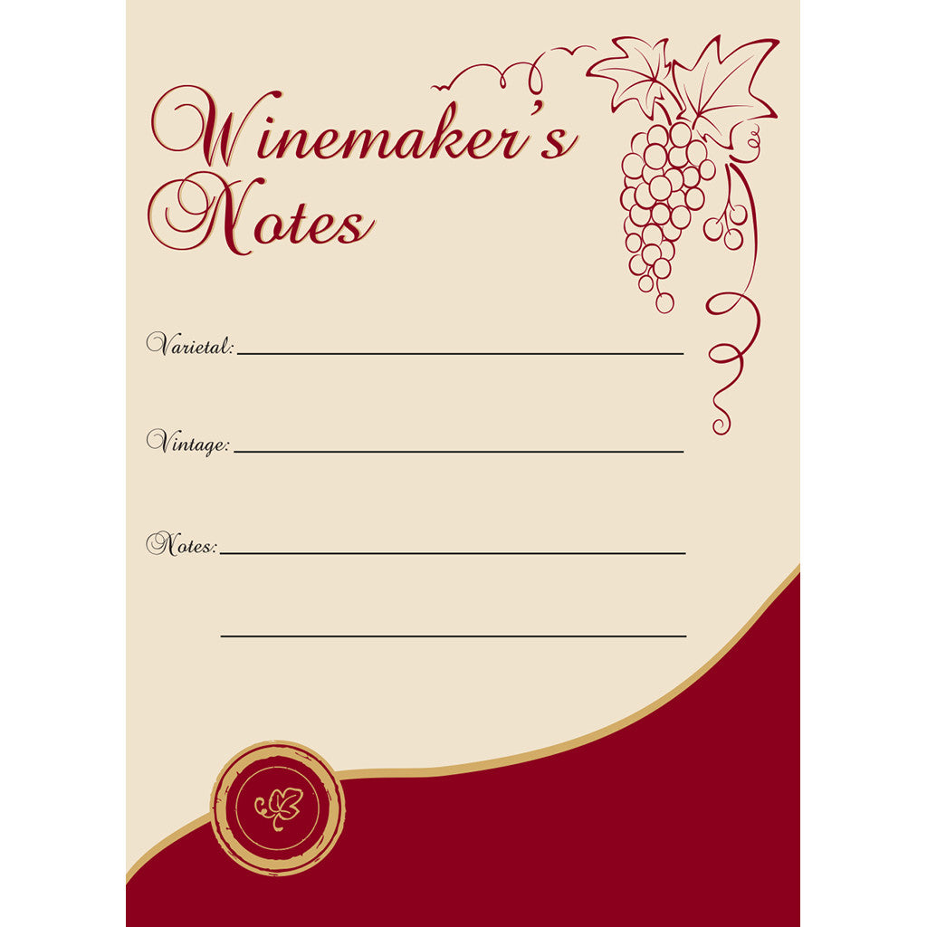 Winemaker's Notes Wine Bottle Labels - 30-Pack
