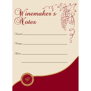Winemaker's Notes Wine Bottle Labels - 30-Pack